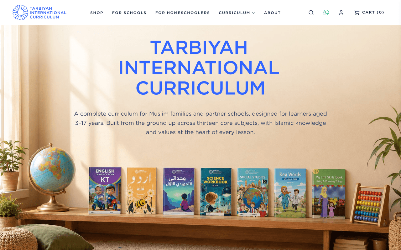Tarbiyah International Curriculum — storefront homepage